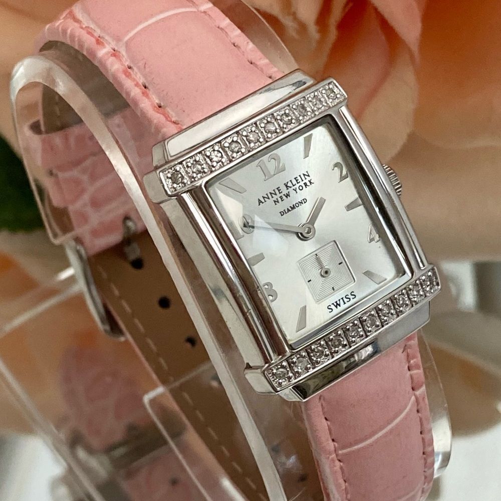 Anne Klein New York Swiss 20 Diamond Bezel Dress Watch with Sub-dial Second Hand - Picture 4 of 16